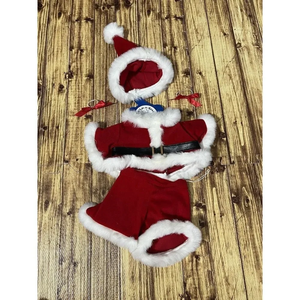Build a Bear Santa Suit Boots Hat Christmas Holiday Teddy Clothes Costume W/Bows